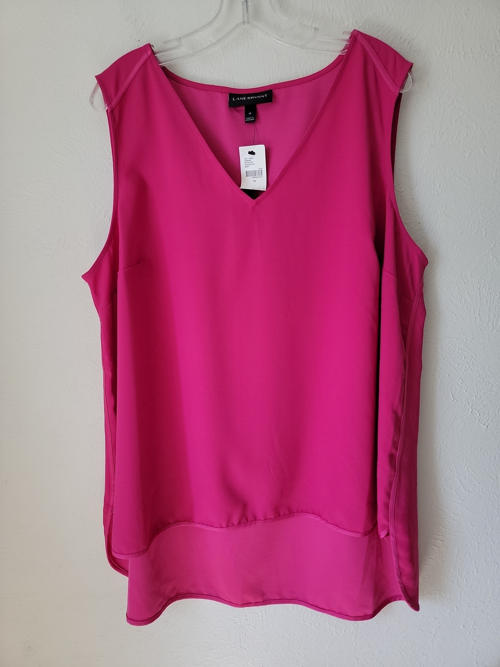 Lane Bryant Sleeveless V-Neck Tank Top Camisole - Hot Pink Dressy 2X